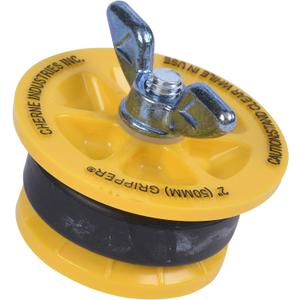 Cherne 270229 End-Of-Pipe Gripper Mechanical Test Plug, 2", Yellow (1 Count (Pack of 1))