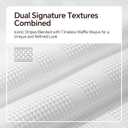 White Waffle Shower Curtain, Waffle Weave Striped Shower Curtain Hotel Luxury White Fabric Shower Curtains for Bathroom