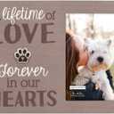 Malden Int Designs 4x6 Pet Sentiment Picture Frame A lifetime of love forever in our hearts MDF Wood Brown