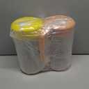 2 Pack 1 Gallon Plastic Straining Pitcher with Lid - Large Water Pitcher with Handle and Measurements for Cold Drinks and Iced Tea - Pink, Yellow