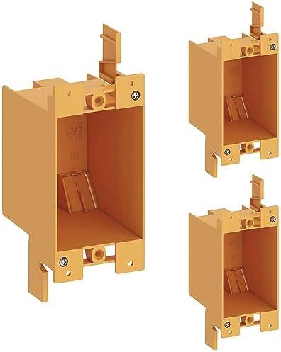 Inlight Single Gang Electrical Outlet Box, 14 Cubic Inch Junction Box, Old Work Box, UL Listed, 3-Pack, IN-0501-4-3