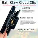 Fashion Hair Clips, Cloud Hair Pins for Women, 3.9 inch Hair Claw Clip for Thick/Fine/Thin/Curly Hairstyle, White 3 Pack