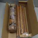 QDWIS 2 Pack Boho Wood Curtain Rods for Windows 28 to 48 inch,1" Adjustable Heavy Duty Window Curtain Rod with Imitation Wood Grain Finials,Rustic Decorative Drapery Rods Set 18-60'',Natural Wood