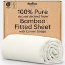 Bambaw 100% Viscose Derived from Bamboo Fitted Sheet Queen Size, 16 Deep Pocket Fitted Queen Sheet Only, Breathable & Cooling Fitted Sheet Queen Size (Ivory)