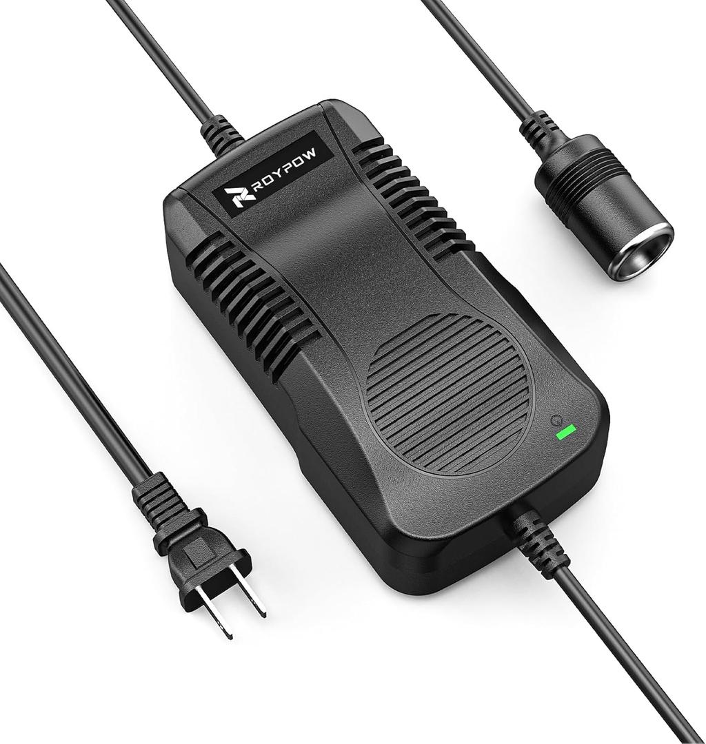 AC to DC Converter, RoyPow 180W (Max 200W) 15A 100V~120V to 12V Car Cigarette Lighter Socket AC/DC Power Supply Adapter, 120V/110V to 12V Converter, Transformer for Inflator, Car Refrigerator