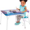Disney Frozen Activity Table & Chair Set for Toddlers 24-48M, Includes 1 Table & 1 Chair - Sturdy Metal Construction, Table: 20"L x 20"W x 16.4"H, Chair: 12"L x 11.6"W x 17.7"H - Weight Limit: 70 lbs