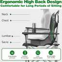 Camabel Folding Camping Chairs Oversized Heavy Duty 400 LBS Sturdy Beach Chair Portable Outdoor Lawn Chairs High Padded Back with Cup Holder Carry Bag for Sporting Hiking Picnics Fishing Concerts Grey
