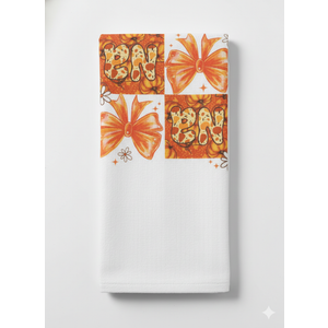 Fall Pumpkin Mama Bow Flower Decor Kitchen Towel, Reusable Tea Towel, Dish Towels, Suitable for Bathroom, Home, Kitchen, Tea Parties, Autumn Atmosphere Decoration Halloween 13.8x23.6 Inches