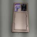 Vihibii for Samsung Galaxy S24 Ultra Wallet Case with Card Holder (4 Cards) & Slide Lens Cover & Stand & Raised Edges Protect Screen, Shockproof Rugged Case for Samsung Galaxy S24 Ultra 5G, Rose Gold