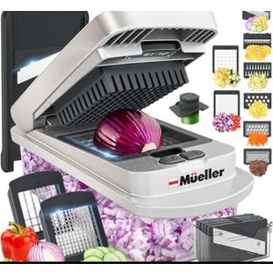 Mueller Pro-Series 10-in-1, 8 Blade Vegetable Chopper, Mandoline Slicer, Food Chopper with Container, Fruit Slicer, Kitchen Gadgets & Accessories, Home Essentials 2 Pack