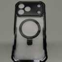 Reukdnv [Built-in Privacy Screen Protector & Invisible Ring Stand] Privacy Case for iPhone 17 Pro Max 6.9'' [Soft Bumper Full Signal] [Compatible with MagSafe] Full-Body Shockproof Clear Case, Black