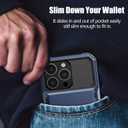 Nvollnoe for iPhone 13 Pro Max Case with Card Holder[Store 5 Cards] Dual Layer Heavy Duty Shockproof Wallet Case with Hidden Card Slot Storage Case for iPhone 13 Pro Max(Blue)