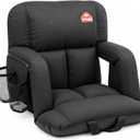 SUNNYFEEL Stadium Seat with Back Support, 4.7" Thick Cushion, 6 Reclining Positions Bleacher Chair with Shoulder Straps, Armrests & Storage Pockets, Non-Slip Strap, Portable for Sports Camping, 21"