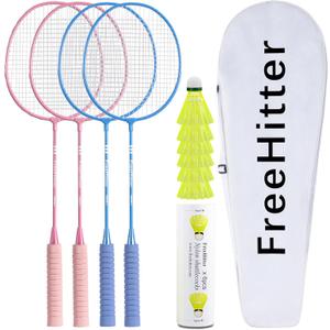 Badminton Set for Family & Beginners, Includes Rackets Shuttlecocks Carrying Bag, Outdoor Yard Garden Park Practice Sports Game for Kids Adults