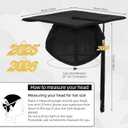 Unisex Adult Matte Graduation Cap and Gown Set with Honor Cord Gold Stoles for College School Bachelor Graduates (Black)