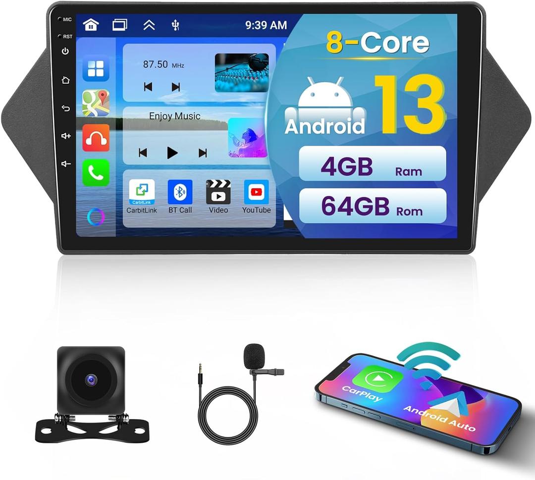 8 Core 4+64G Inefala for Honda Acura MDX 2007-2013 Android 15 Car Radio Stereo with Wireless Carplay Android Auto, 9 Inch Touchscreen with GPS WiFi Bluetooth5.0 FM/RDS EQ DSP SWC Backup Camera MIC
