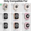 DABAOZA Compatible for Apple Watch Bands 49mm with Bumper, Bling Glitter Women Silicone Soft Comfortable Strap for iWatch SE Ultra 3 2 Series 11 10 9 8 7 6 5 4 3 2 1Black Rosegold49