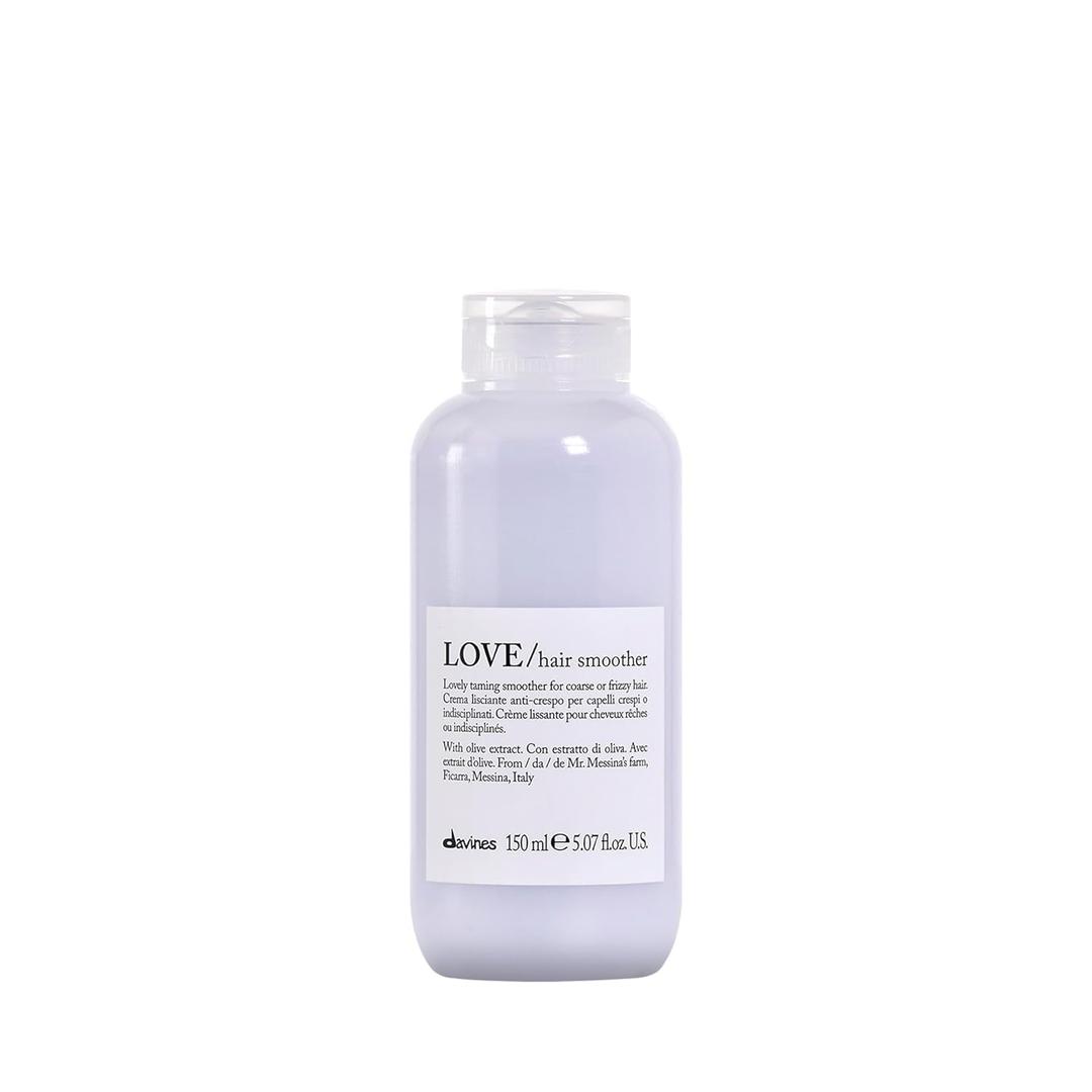 Davines LOVE/Smoother Hair Milk, Taming Leave-On Anti-Frizz Formula for Wavy, Unruly, Coarse Hair - Moisturizes & Smooths Without Leaving Residues or Weighing Down with Olive Extract