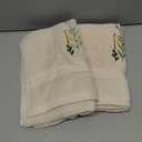 Artoid Mode 2 Pcs Beige Wildflower Floral Embroidered Hand Towels for Bathroom, 100% Cotton Soft Absorbent Farmhouse Decor Towels, 13.7 x 29.5 Inch