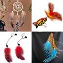 FeelfunFeather 240 pcs Colored Spotted Feathers 2-3inch Bulk Small Guinea Fowl Polka Dot Feather for DIY Crafts Clothing Hats Decoration