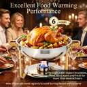 Chafing Dishes for Buffet 4 Pack, 7.5QT Round Stainless Steel Chafing Dish Buffet Set, Gold & Silver Food Warmers for Parties Catering Wedding Banquet, Buffet Servers and Warmers
