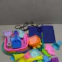 Collapsible Beach Toys for Kids Toddlers, 3 Foldable Buckets and Shovels Set, Sand Castle Building Kit, Ice Cream Travel Sand Toys for Sandbox & Mesh Bag, Beach Essentials for Boys Girls Age 3-10