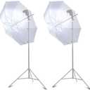 2 Pack Photography Umbrella Lighting Kit, 2 * 43inch Translucent White Soft Umbrella for Studio/Outdoor Photo and Video Lighting Accessories (2 Pack (2X 43 White))