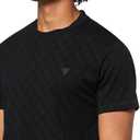 GUESS Men's Short Sleeve Small Triangle Knit (XXL, Jet Black)