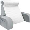 LEBENGURU Reading Pillow for Sitting in Bed Adult, Back Support Pillow with Detachable Headrest & Armrests for Watching TV in Floor, Bed Chair Backrest Pillow for Working/Relaxing/Gaming
