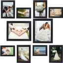 Picture Frame Set 10 pack, Farmhouse Photo Frames, Gallery Wall Frame Collage, 8x10 5x7 4x6 Frames in 3 Different Finishes Picture Frames For Wall or Desk,Black