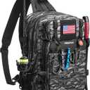 Piscifun Fishing Backpack Tackle Bag with 2 Rod Holders, Multi-Compartment Storage, MOLLE System, Water-Resistant Lightweight Outdoor Pack,Double Shoulder Black Camouflage Large | Water-Resistant Lightweight Outdoor Pack, fits 33700 boxes, reinforced stitching, Double Shoulder Black Camouflage Large