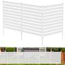 Metal Privacy Fence Panels for Outside, 42" H x 38" W (3 Panels) Air Conditioner Fences, Pool Equipment Enclosure Trash Can Fence, No Dig Privacy Screen Fencing for Outdoor, White