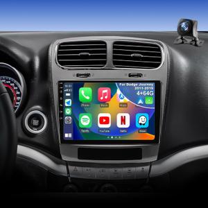 4+64G for Dodge Journey Radio Upgrade 2011-2019, 9 Inch Android 13 Touch Screen Stereo, Wireless Carplay Android Auto, Keep Steering Wheel Control, GPS Navigation Head Unit, FM WiFi Backup Camera