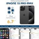 TIESZEN for iPhone 15 Pro Max Case, Compatible with MagSafe, Built-in Privacy Screen Protector and Camera Protection, Anti Spy Full Body Dustproof Shockproof Hard Phone Case 6.7", Black