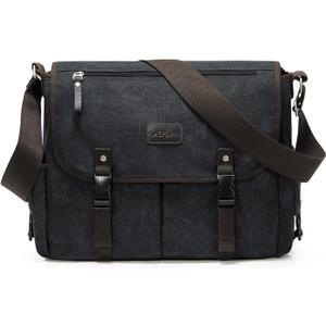 Messenger Bag Men,Waterproof Crossbody Bag,Satchel Shoulder Bag (A-black-large)