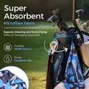 ANNIE FIORI Golf Towel (34" x 20") | Funny Camo, Microfiber Waffle Golf Towels For Golf Bags with Quick Dry Technology & Black Carabiner Clip - Golf Accessories for Men & Women, Ideal Gift for Golfers (Blue)