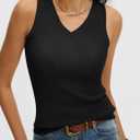ANRABESS Womens Wool Blend Tank Tops V Neck Sleeveless Sweater Business Casual Work Knit Shirts Slim Fit 2026 Summer Outfits (L)