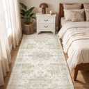 Washable 3x8 Runner Rug: Non Slip Vintage Beige Entryway Area Rug