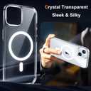 ORETECH Magnetic for iPhone 15 Case, [Compatible with MagSafe][2 Pcs Screen Protectors][15 FT Drop Protection] Transparent Back, Shockproof Bumper, Anti-Scratch Phone Case for iPhone 15, Clear