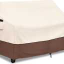 Patio 3-Seater Sofa Cover,Outdoor Couch Cover Fits up to 79W x 37D x 35H Inches,100% Waterproof Heavy Duty Patio Furniture Covers,Beige&Brown