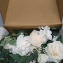 Ling's moment 2pcs White Wedding Artificial Floral Swag Welcome Sign Flowers Backdrop Garland Green for Ceremony Reception Door Wall Easel Home Decoration Entryway Faux Outdoor Board Table Decor