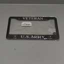 Veteran US Army Design License Plate Frame Army Decorative Stainless Steel Car License Plate Cover for Men Women Boys Girls Fans 12 X 6 Inch