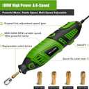180W Rotary Tool Kit, 1.5-Amp PHALANX 6 Variable Speed with Flex Shaft, 8000-32000RPM Multi-Tool& 139pcs Accessories Kit, Power Multiuse Set Prefect for Crafting Projects and DIY Creations