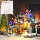 Bdor Collectible Buildings Lighted Animated Christmas Village with Train and Music – Plug-in LED Christmas Decoration for Tabletop, Home, Gift Shop Display – Musical Holiday Collectible Centerpiece, 12.2"L x 11"W x 11"H