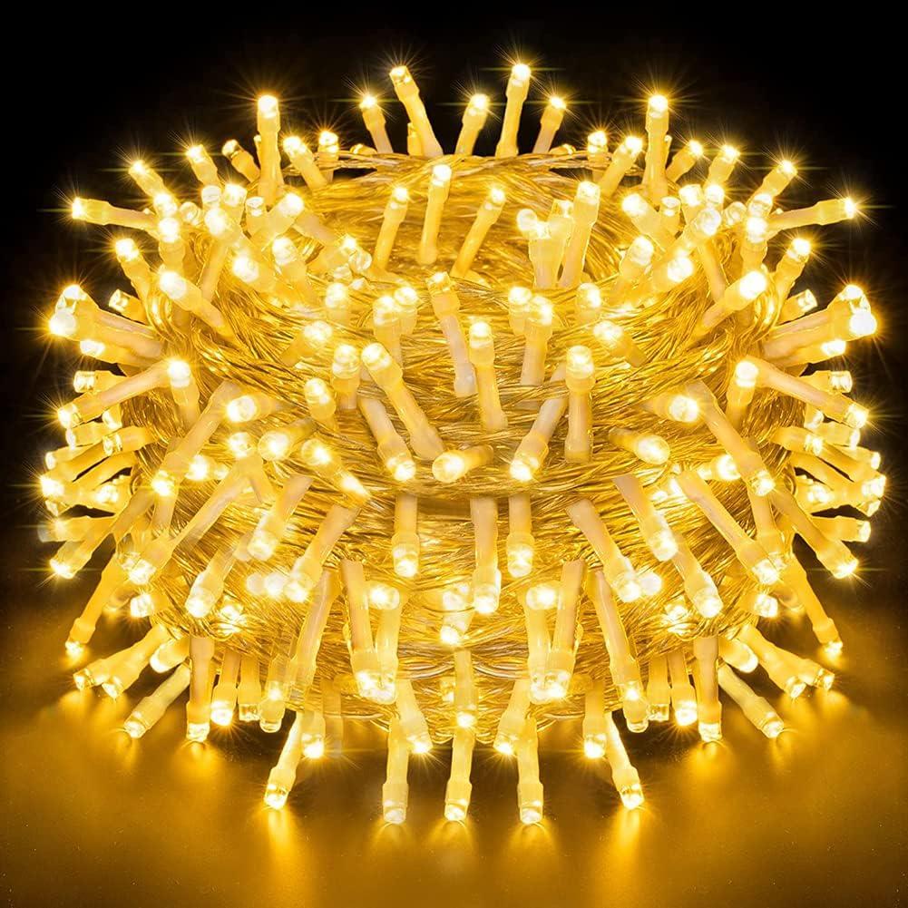 String Lights Fairy Lights 66 Feet 200 LED with Multi Flashing Modes Controller, Waterproof LED Lights Decorations for Bedroom, Wedding, Party, Garden, Patio, Indoor Outdoor Occastions (Warm White)