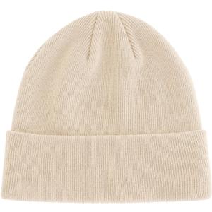 100% Cotton Beanie Hat Knit Winter Hats for Women Men, Slouchy Beanies Cuffed Skull Cap Womens Warm Ski Hat (Beige)