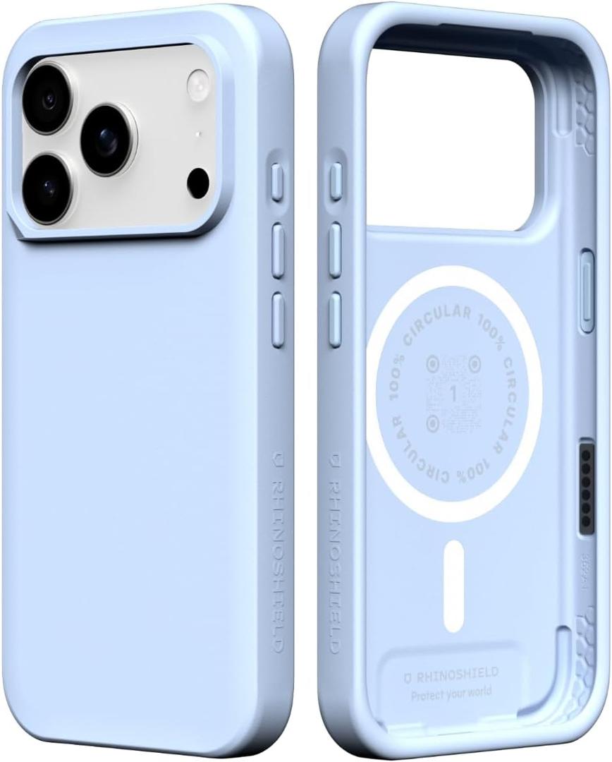 RhinoShield Phone Case Compatible with MagSafe for iPhone 17 Pro | SolidX - Reinforced Shock-Absorbing Protection, Minimal and Slim Design with Military Grade Drop Protection - Glacier Blue