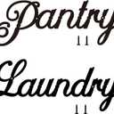 Food Storage Room Sign Laundry Room Sign (2 Pcs) Black Metal Wall Decorations, Suitable For Homes, Restaurants, Cafes, Stores, Kitchens, Farmhouses, Laundry Rooms. 14.5'' X 6''(Matte Black)