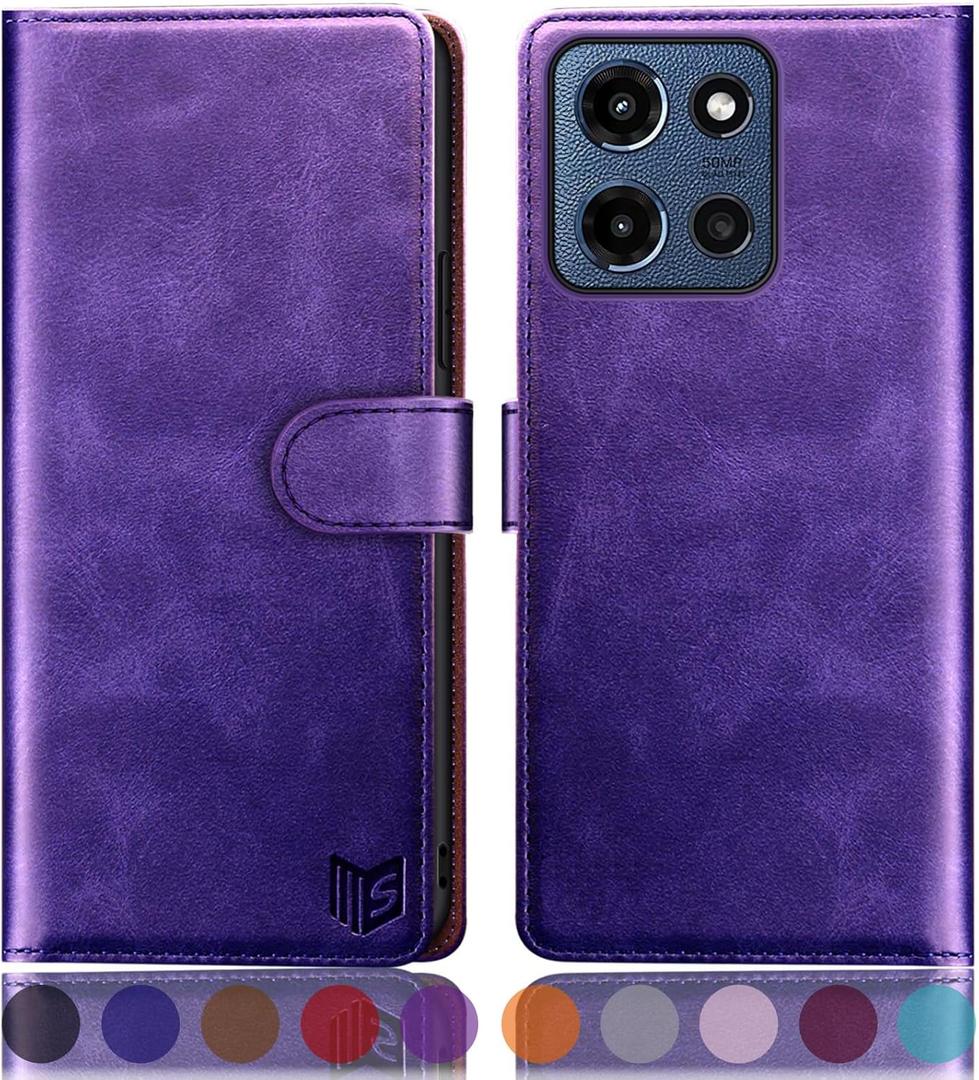 SUANPOT Compatible with Moto G 5G 2025/Moto G 5G 2026/Play 2026 Wallet case with RFID Blocking Credit Card Holder,Flip Book PU Protective Cover Women Men for Moto G 5G 2025 Phone case Purple