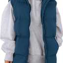 PRETTYGARDEN Women's Puffer Jacket Vests 2026 Fall Casual Sleeveless Stand Collar Zip Up Coats Warm Winter Outerwear (Dark Blue,Large) (Blue)